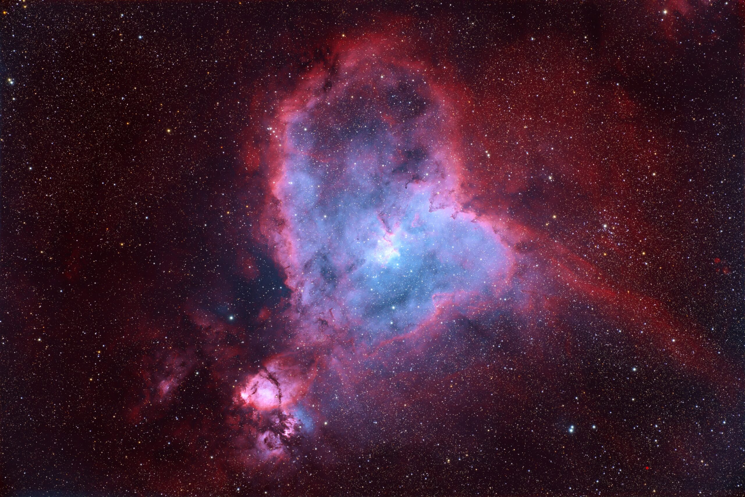 Red, White, and Blue Nebulae f0 heart hoo